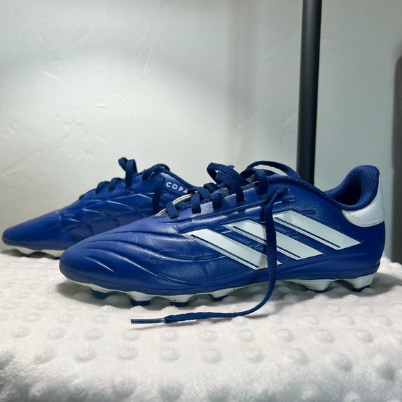 Adidas Royal Blue Soccer Shoes with White Stripes - Picture 2 of 5